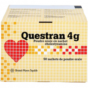 QUESTRAN 4 GM ( CHOLESTYRAMINE ) POWDER FOR ORAL SUSPENSION 50 SACHETS